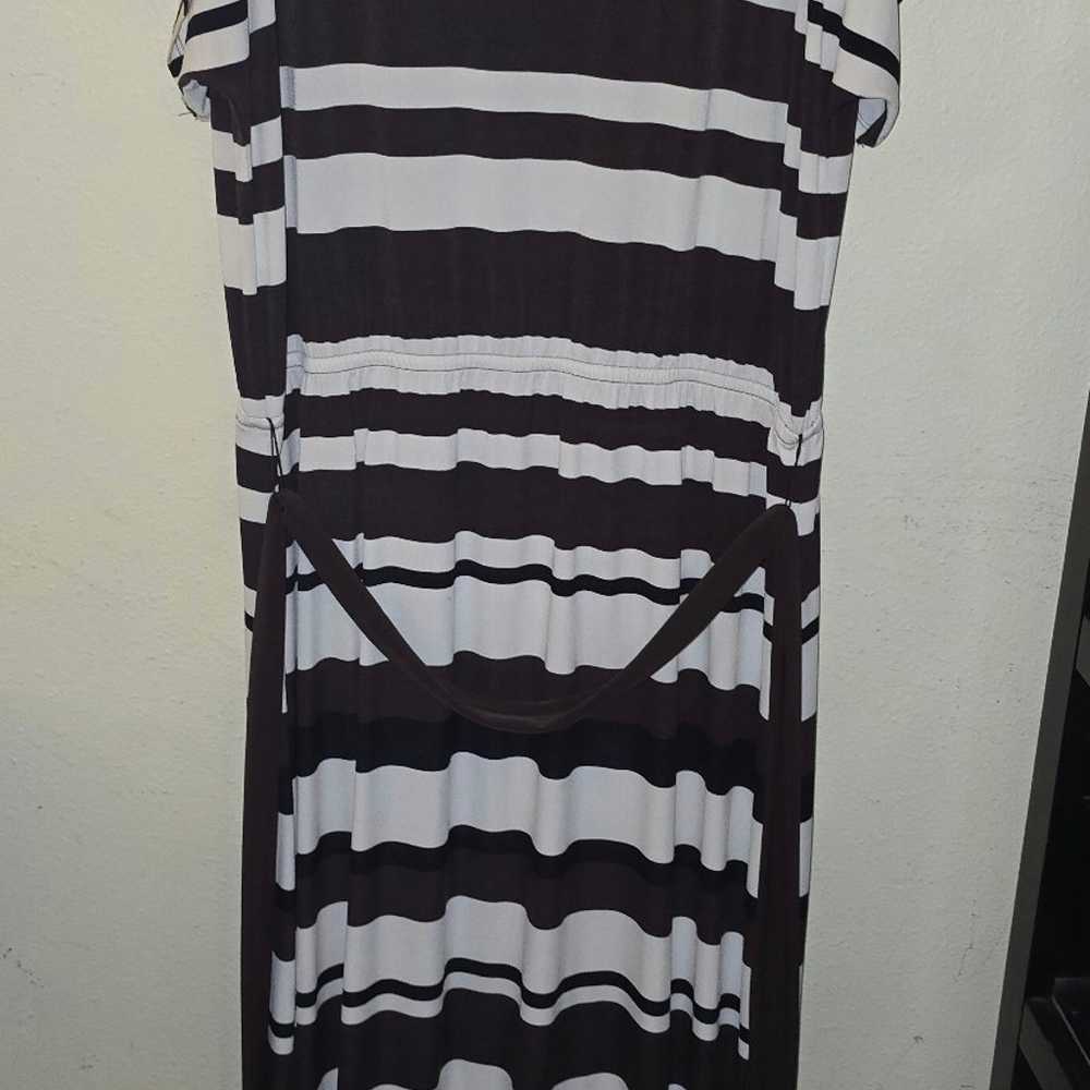 Chico's sz. Xlarge brown/white stripe maxi dress - image 11