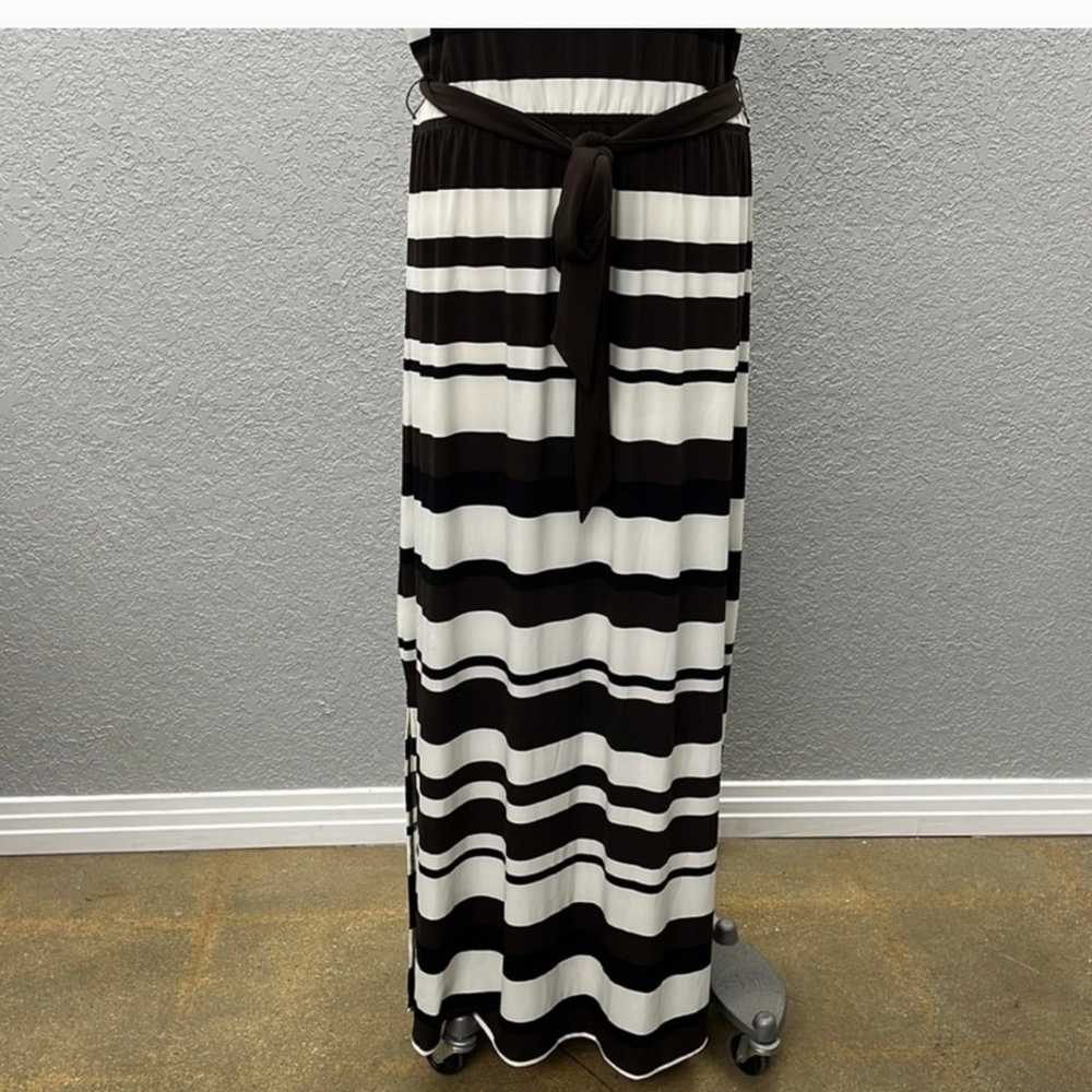 Chico's sz. Xlarge brown/white stripe maxi dress - image 2