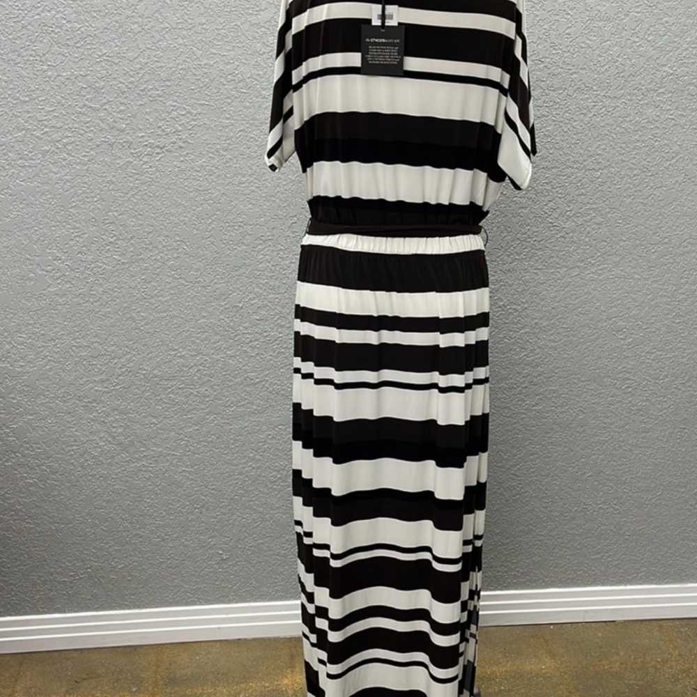 Chico's sz. Xlarge brown/white stripe maxi dress - image 5