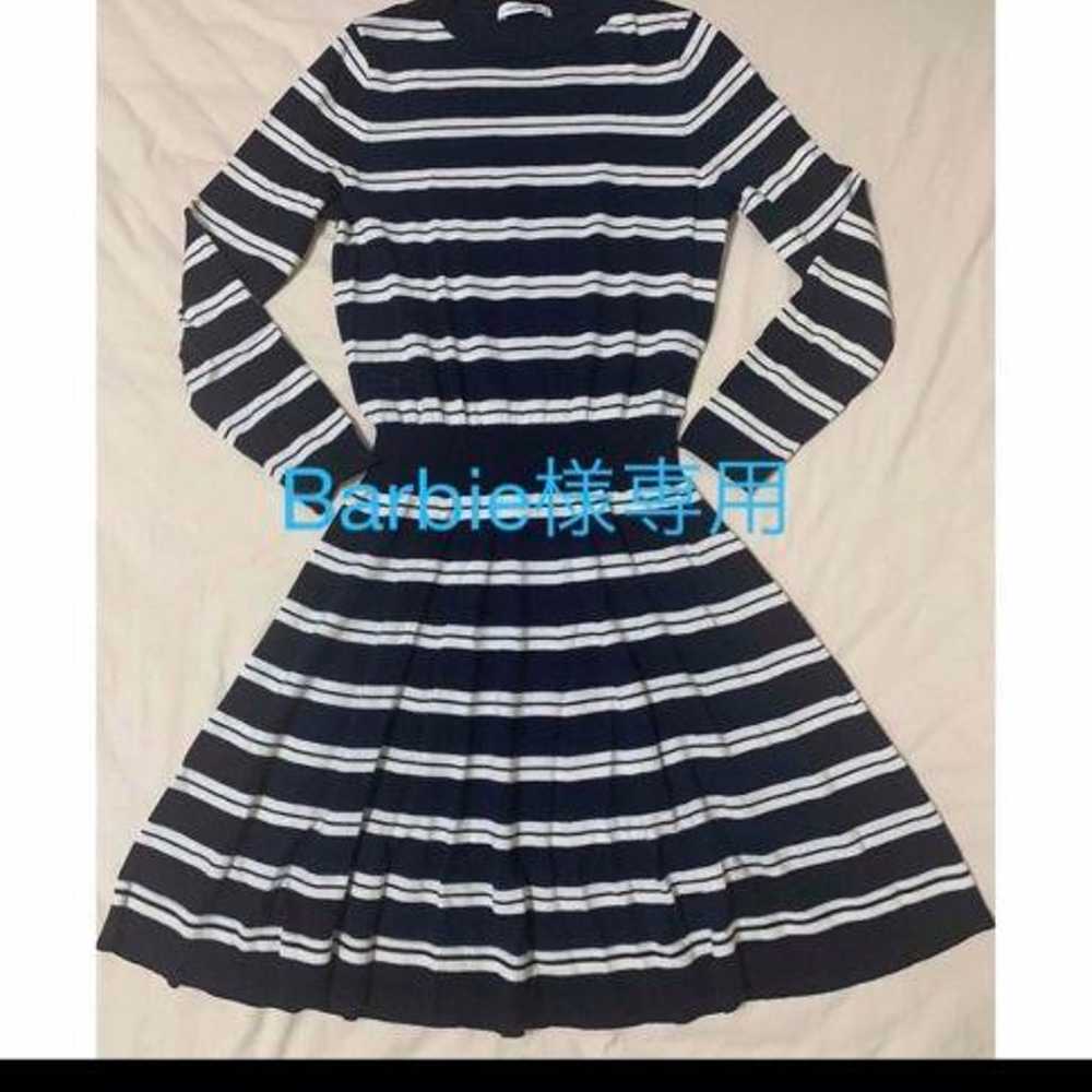 LACOSTE Navy and White Striped Dress - image 1