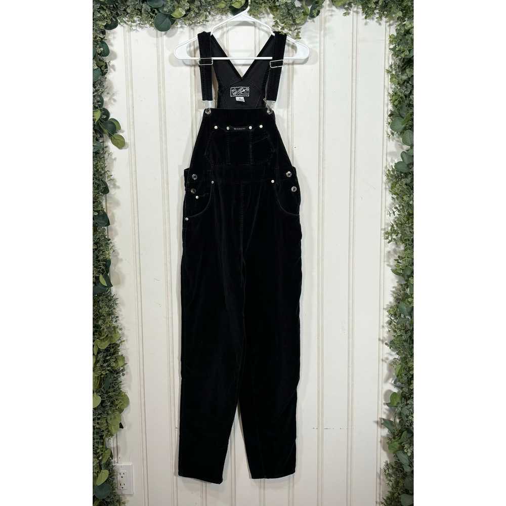 90s Vintage No Excuses Black Corduroy Overalls ME… - image 1