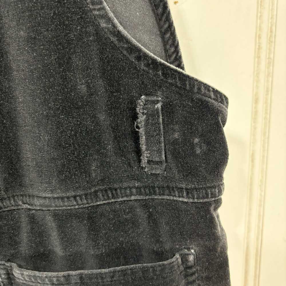 90s Vintage No Excuses Black Corduroy Overalls ME… - image 9