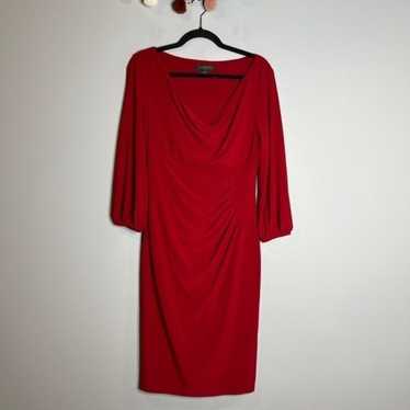 Lauren Ralph Lauren red cowl neck shaping dress - image 1