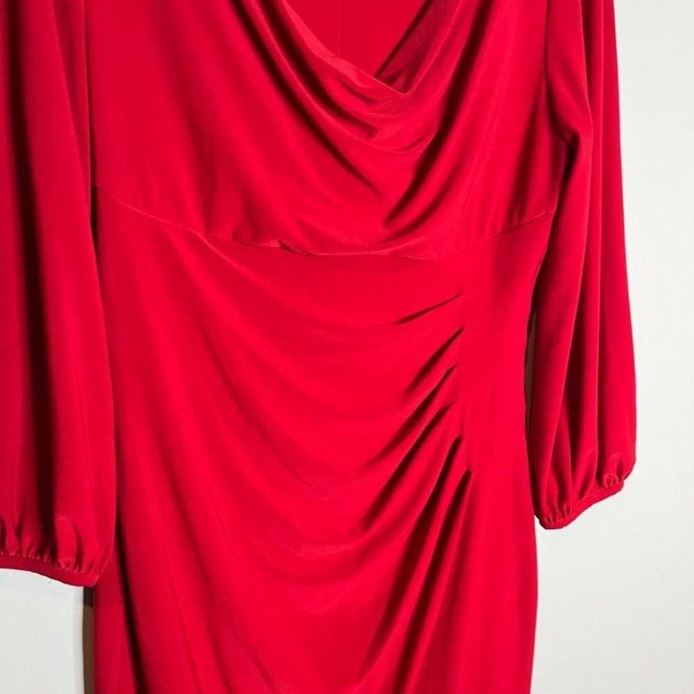 Lauren Ralph Lauren red cowl neck shaping dress - image 5