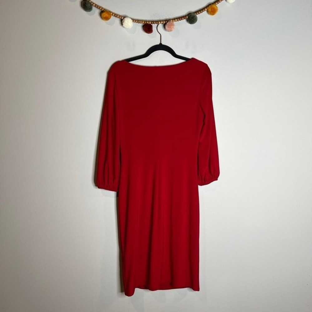 Lauren Ralph Lauren red cowl neck shaping dress - image 6