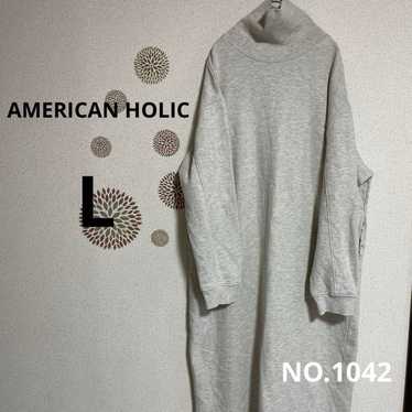 1042 [American Holic] Turtle Neck Dress Gray L - image 1