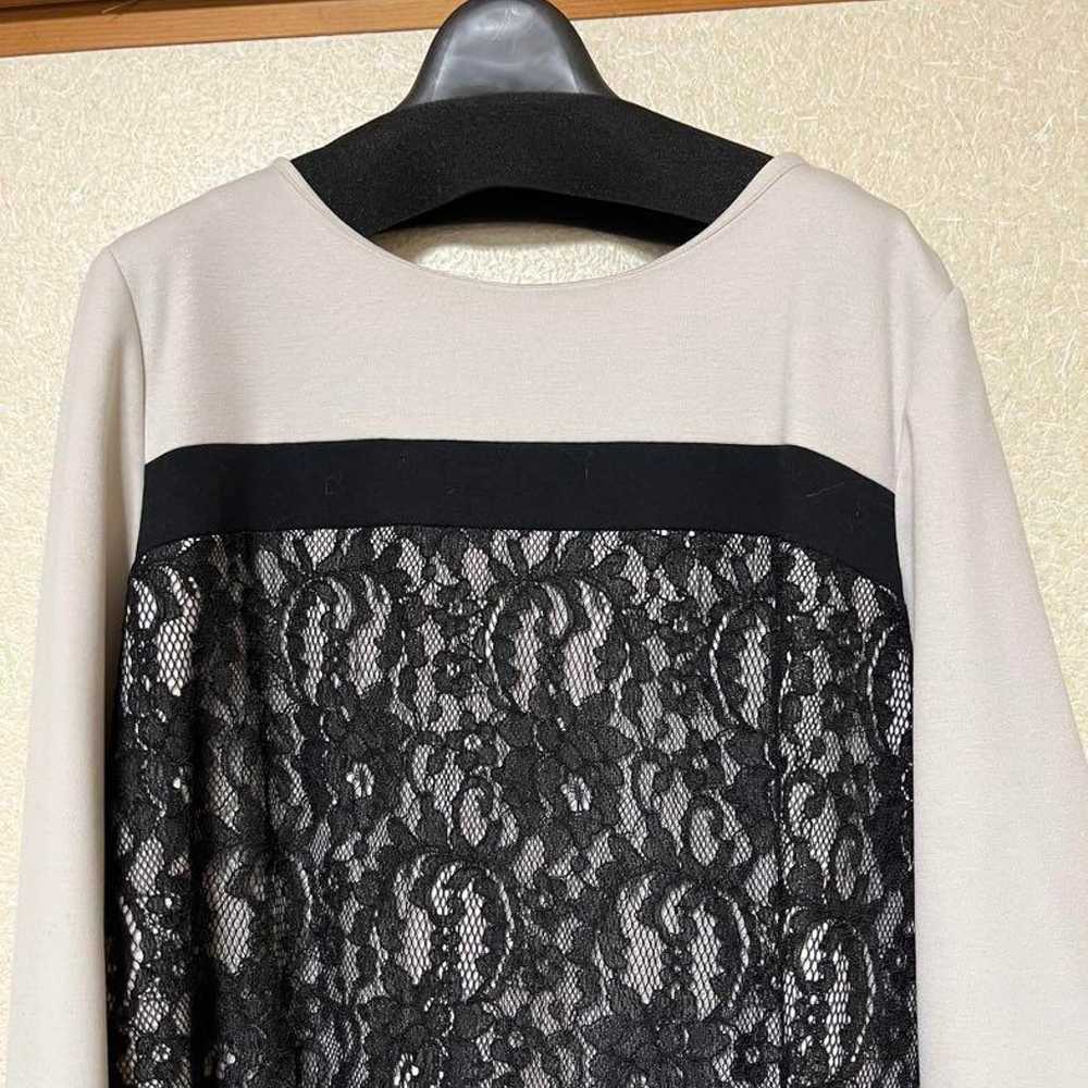 White Black Lace Dress Long Sleeves - image 1