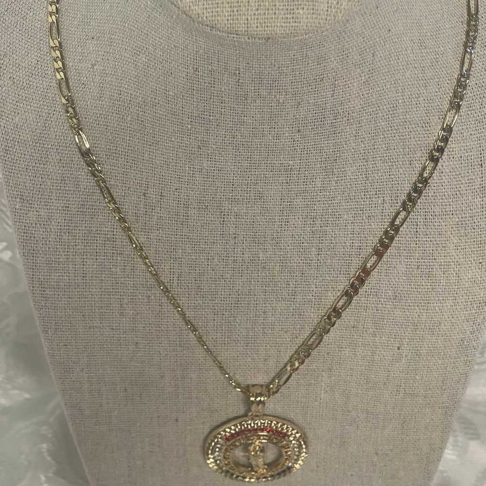 14K gold filled fígaro chain and pendant - image 2