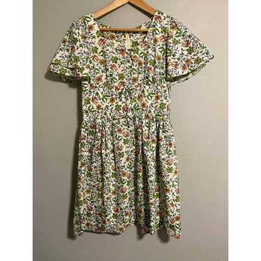 Vintage Handmade Womens Dress Medium Floral Pleat… - image 1