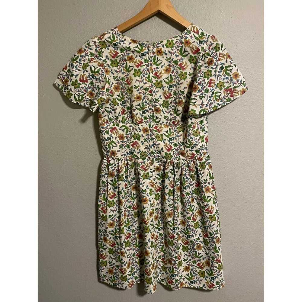 Vintage Handmade Womens Dress Medium Floral Pleat… - image 2