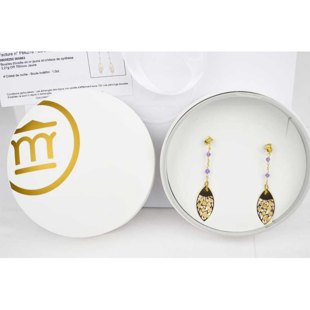 Non Signé / Unsigned Yellow gold earrings - image 6