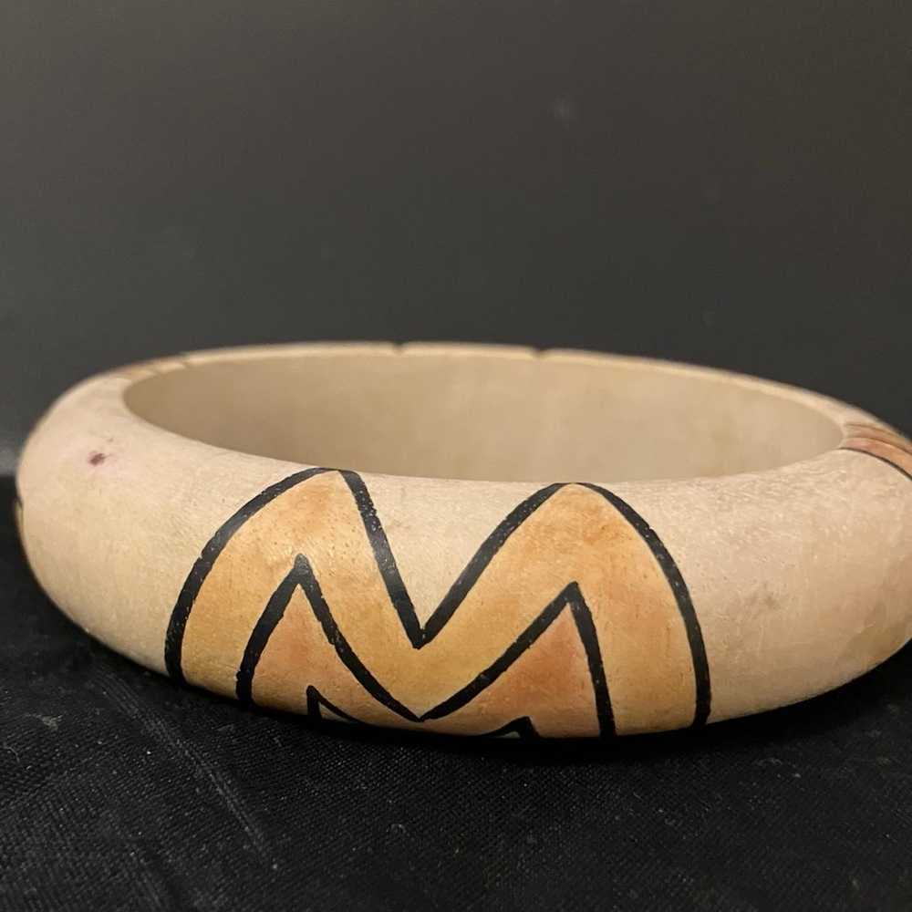 Wood bangle bracelet - image 1