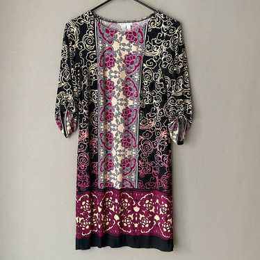 London times sz 4  pink black paisley boho mini s… - image 1