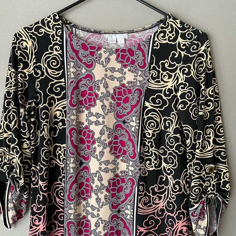 London times sz 4  pink black paisley boho mini s… - image 2