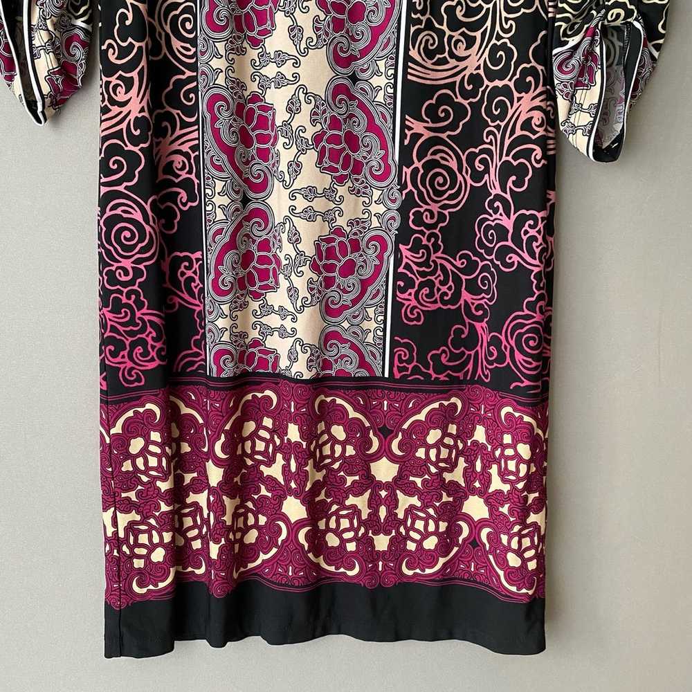 London times sz 4  pink black paisley boho mini s… - image 3