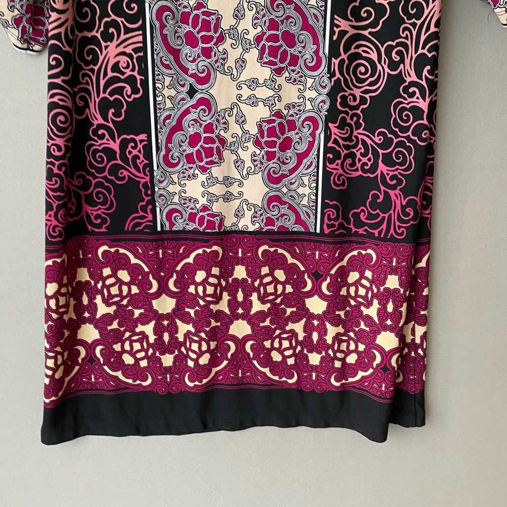 London times sz 4  pink black paisley boho mini s… - image 9