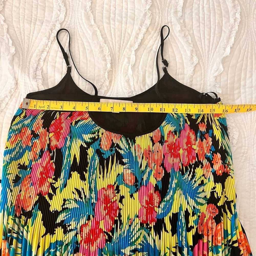 LOFT Colorful Tropical Plisse Midi Dress Size Sma… - image 6