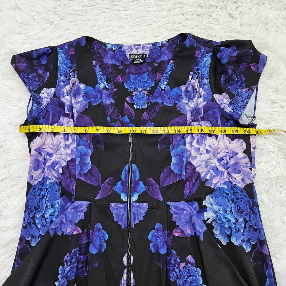 City Chic Women's Purple Hydrangea Floral V-neck … - image 9