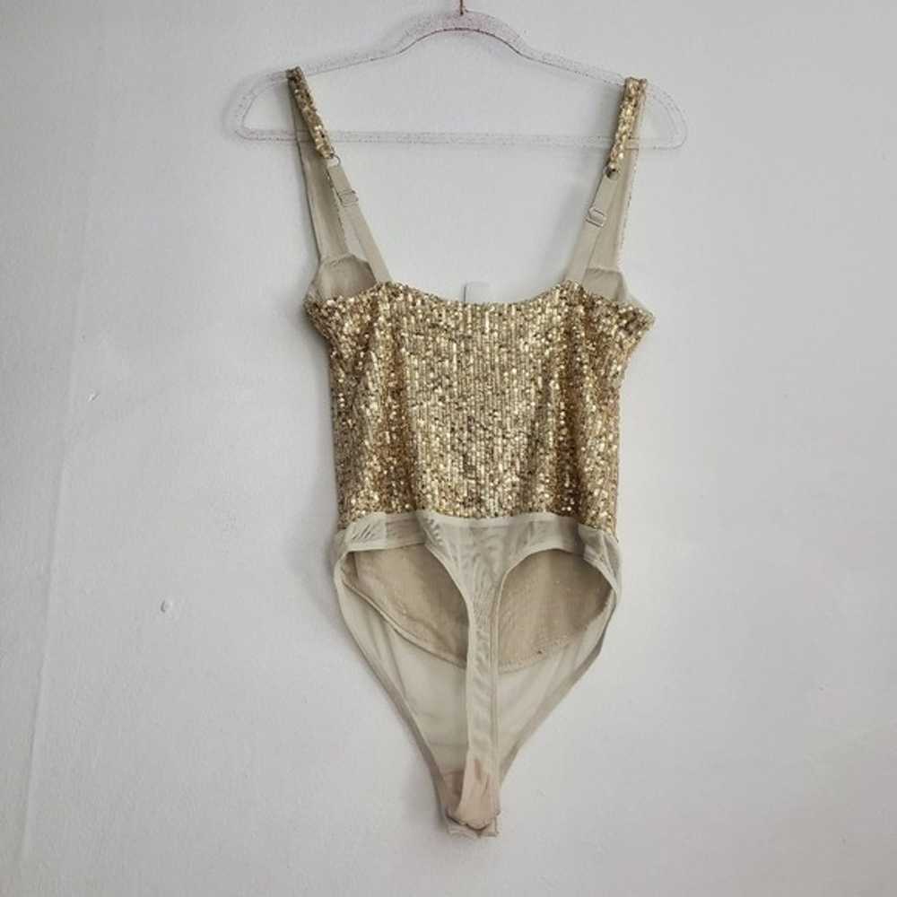 Free People Sparks Fly Bodysuit In Gold - image 5