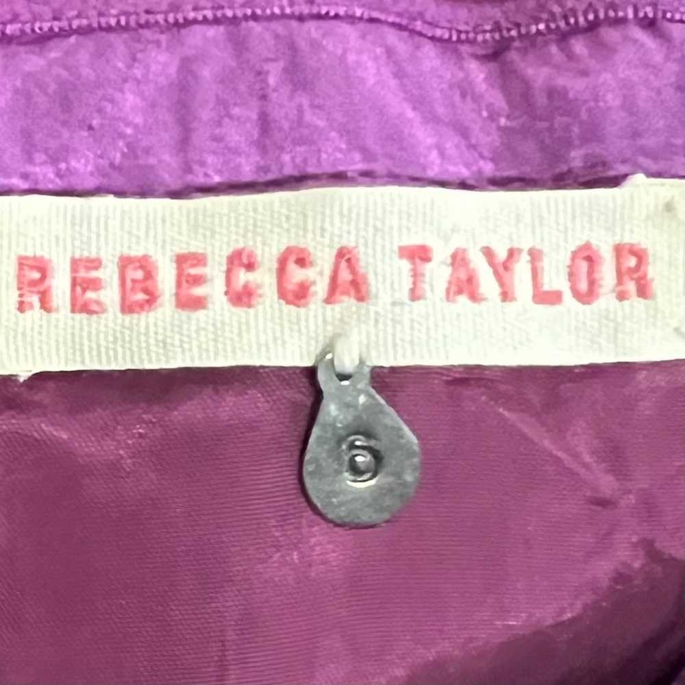 Rebecca Taylor Size 6 Strapless Purple Zebra Silk… - image 10