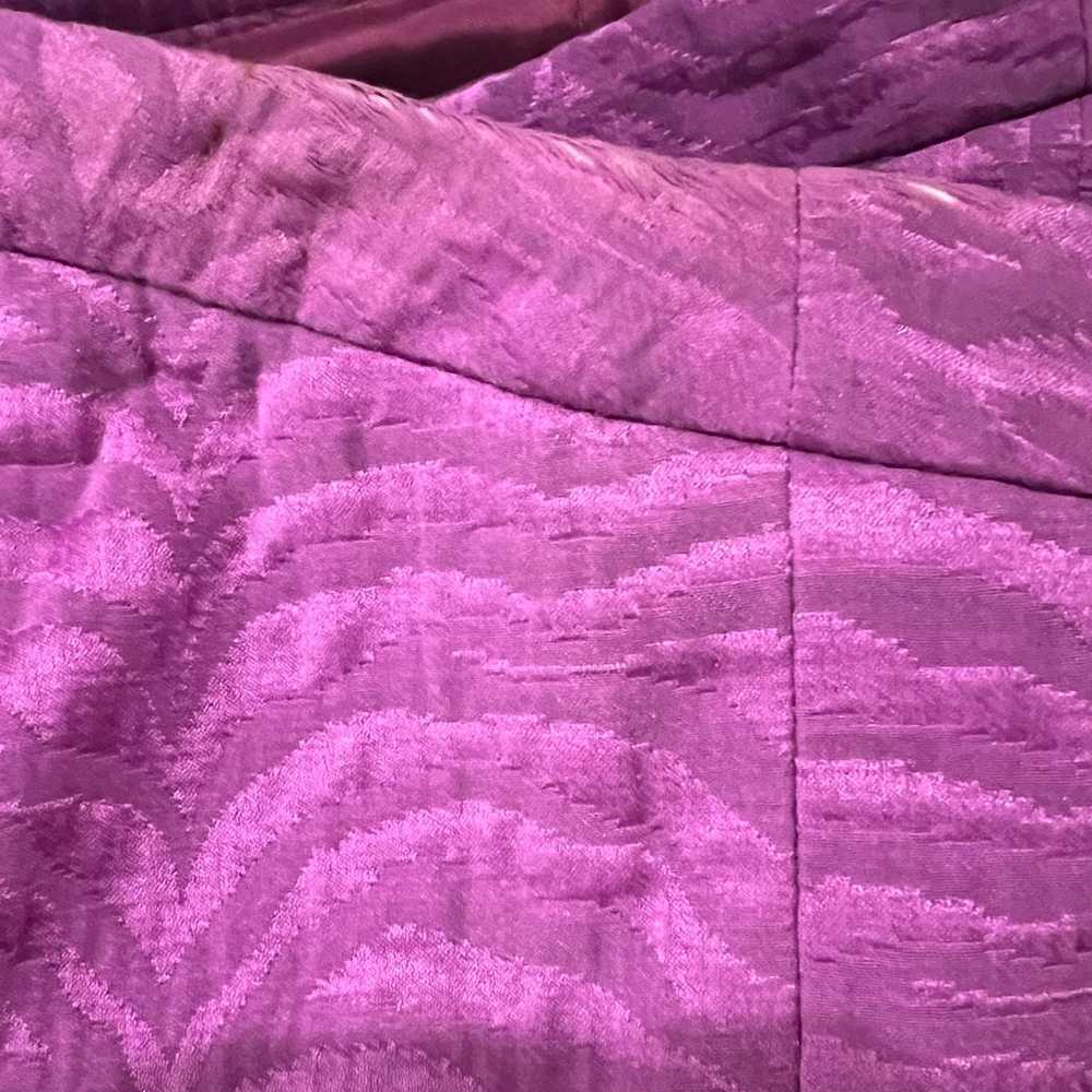 Rebecca Taylor Size 6 Strapless Purple Zebra Silk… - image 12