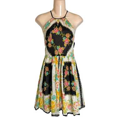 Anthropologie Ecote Floral Print Open Back Mini Dr