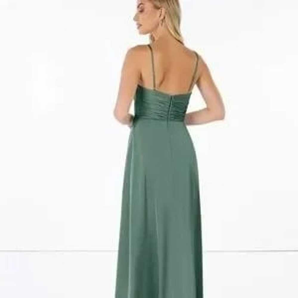 Azazie Bridesmaid Dress Eucalyptus A-Line Pleated… - image 3