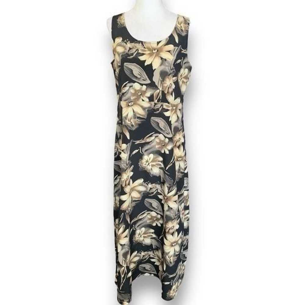 Vintage Christy Lyn Dress Black Tropical Floral P… - image 11