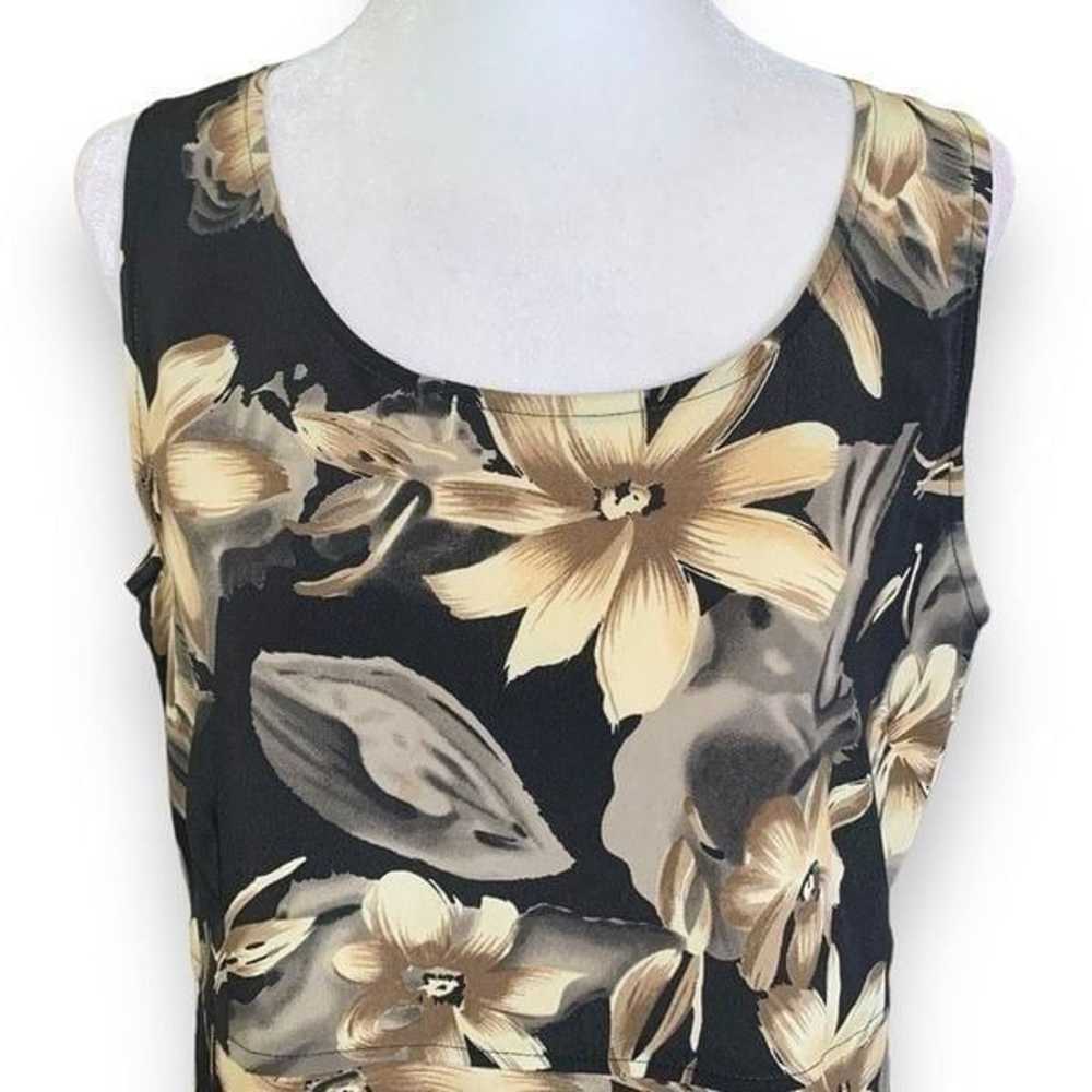 Vintage Christy Lyn Dress Black Tropical Floral P… - image 4