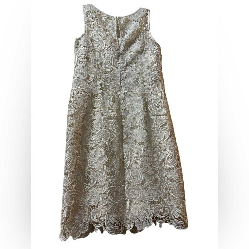 Adrianna Papell champagne embroidered lace sleeve… - image 2