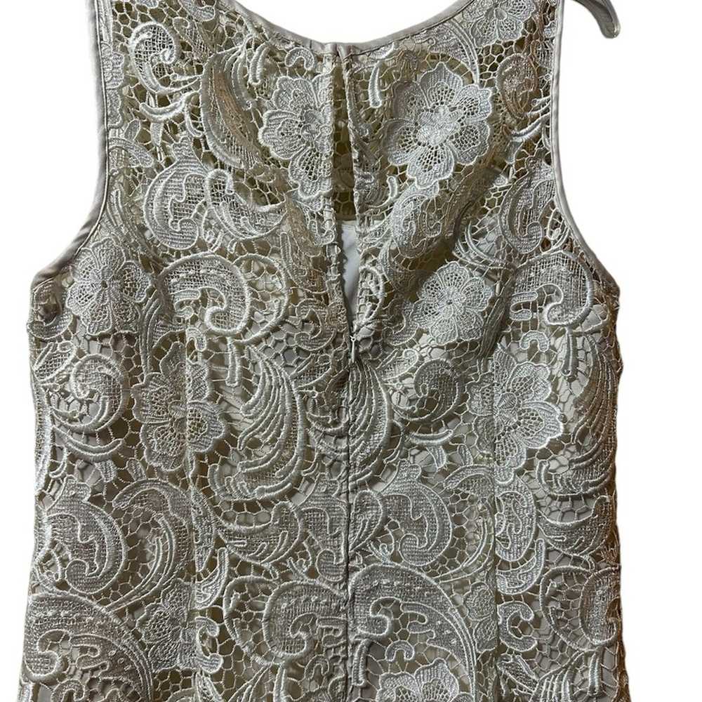 Adrianna Papell champagne embroidered lace sleeve… - image 5