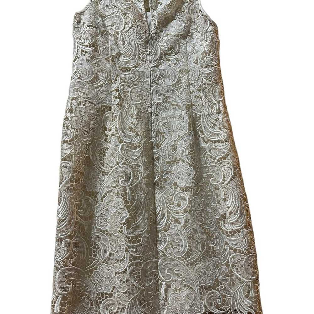 Adrianna Papell champagne embroidered lace sleeve… - image 6