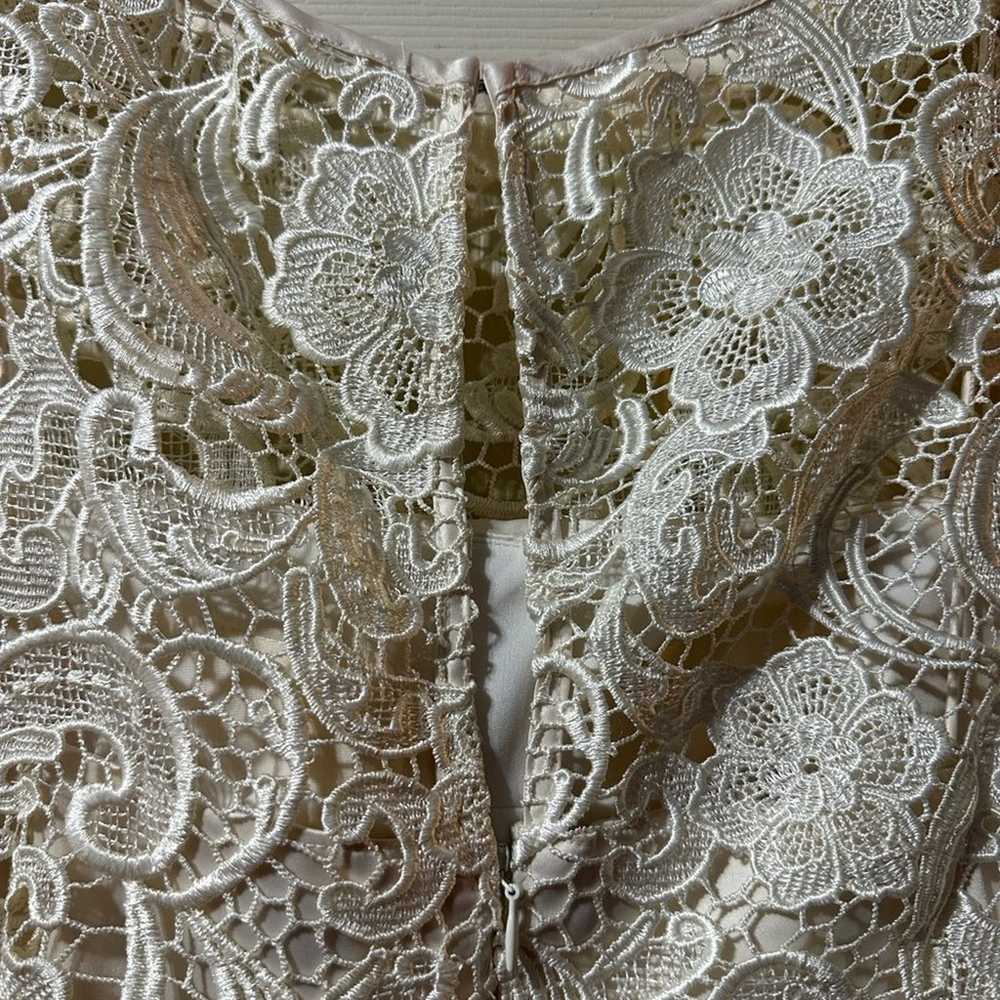 Adrianna Papell champagne embroidered lace sleeve… - image 9