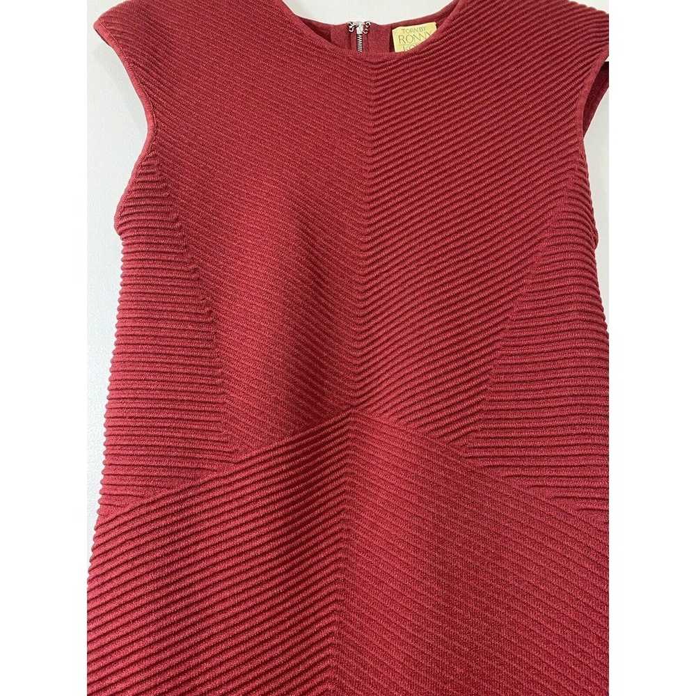 Torn by Ronny Kobo Red Fitted Knit Dress Ribbed M… - image 3