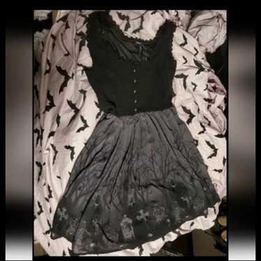 Dolls Kill Gray Lace Gothic Dress Killstar Hot Topic Widow Sourpuss outlet