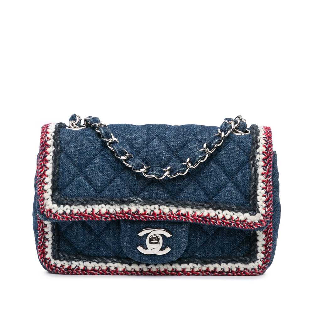 Blue Chanel Mini Rectangular Classic Denim Tweed … - image 1