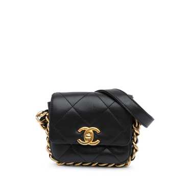 Black Chanel Mini Quilted Calfskin Framing Chain … - image 1