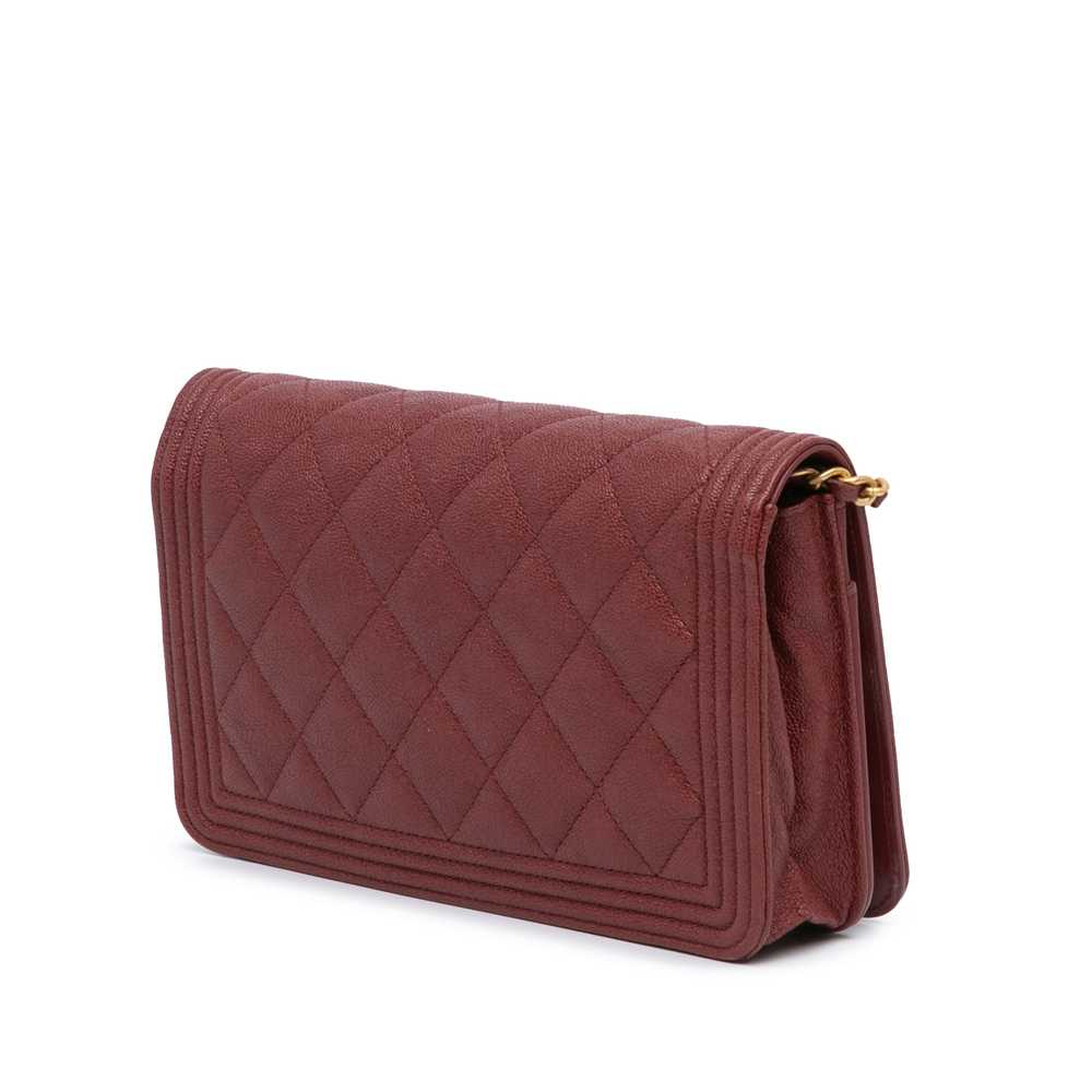 Red Chanel Quilted Caviar Boy Wallet on Chain Cro… - image 2