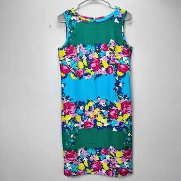 Talbots Colorful Floral Textured Cotton Sleeveles… - image 1