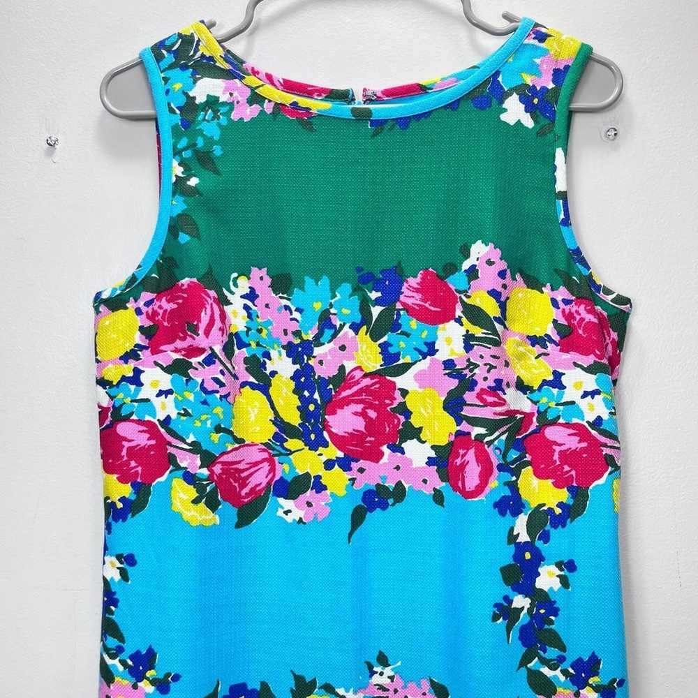 Talbots Colorful Floral Textured Cotton Sleeveles… - image 2