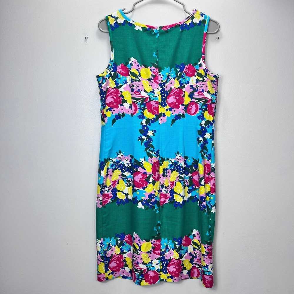 Talbots Colorful Floral Textured Cotton Sleeveles… - image 4