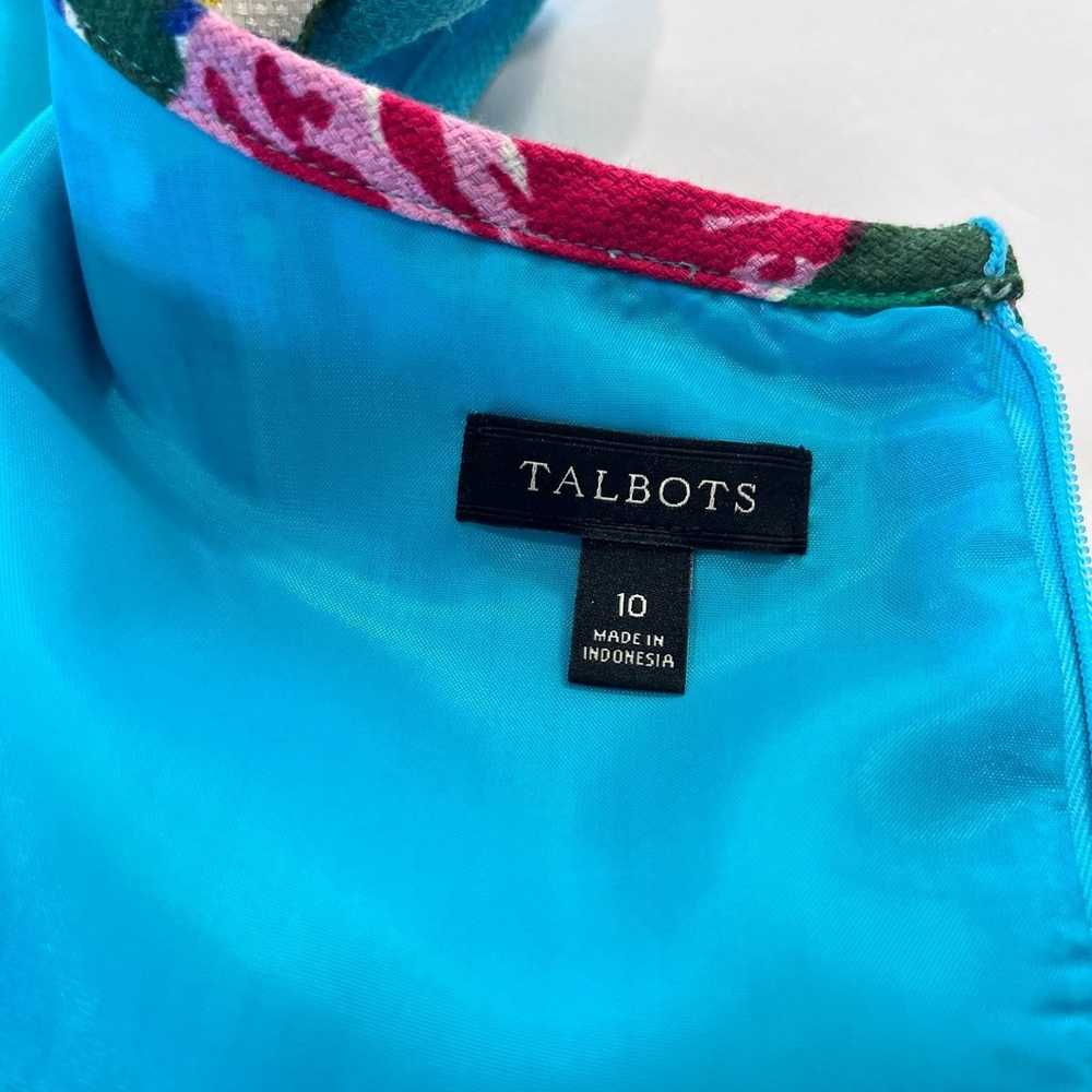 Talbots Colorful Floral Textured Cotton Sleeveles… - image 8