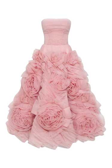 Milla Dramatically flowered tulle dress in misty p