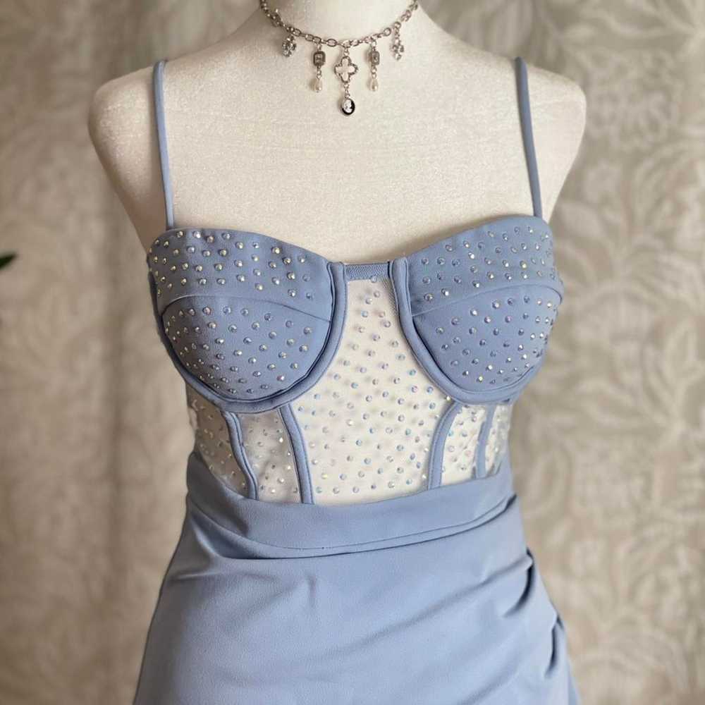 Blue Rhinestone Cutout Corset Homecoming Prom For… - image 2