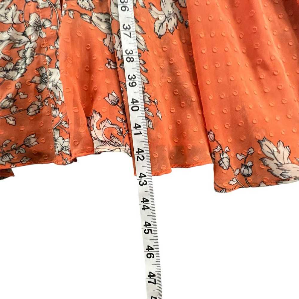 Nanette Lepore Shirt Dress Women 12 Orange Floral… - image 11