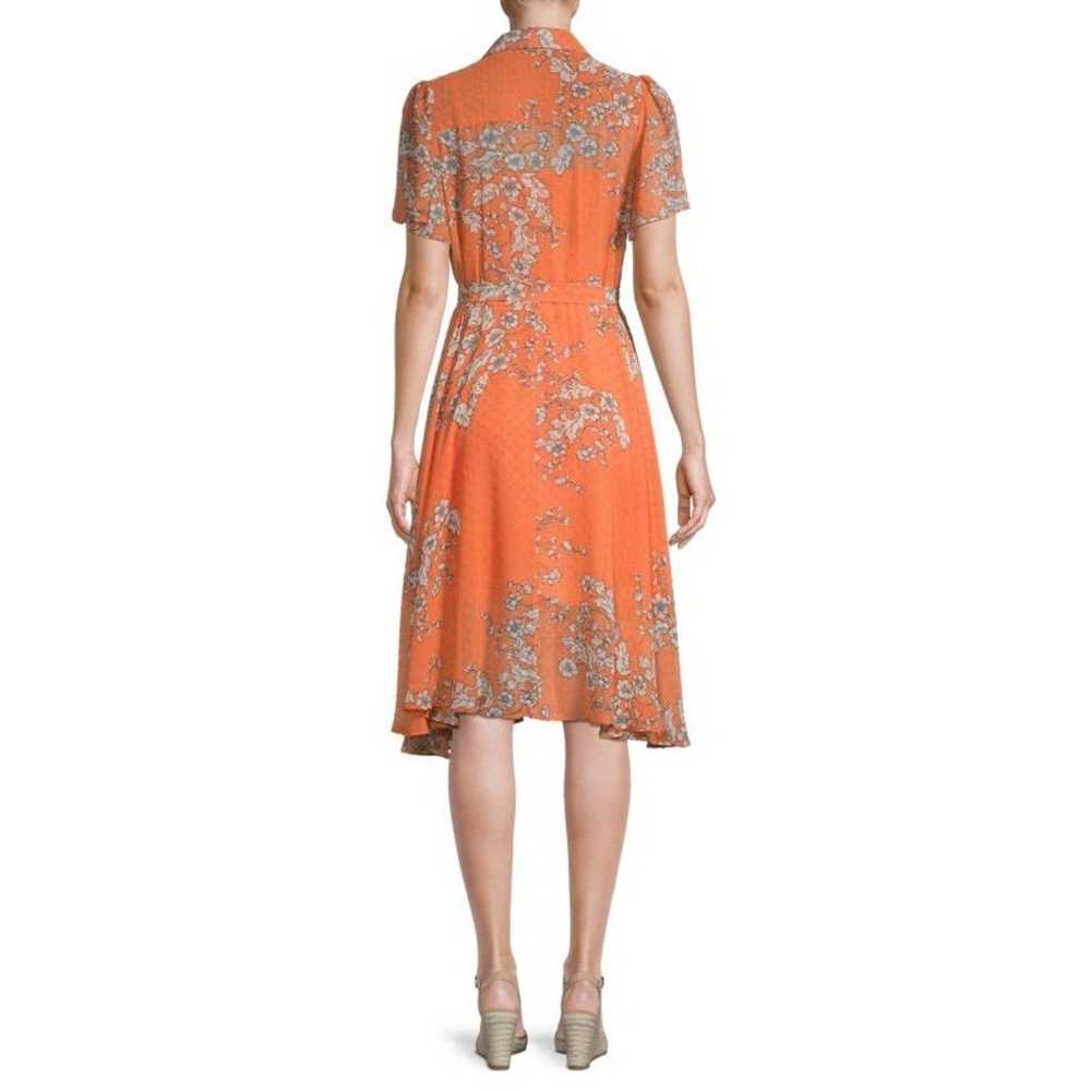 Nanette Lepore Shirt Dress Women 12 Orange Floral… - image 4