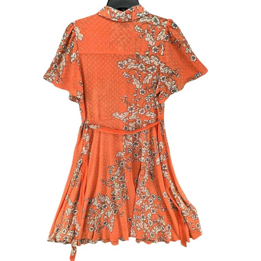 Nanette Lepore Shirt Dress Women 12 Orange Floral… - image 5