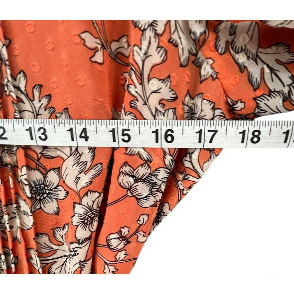 Nanette Lepore Shirt Dress Women 12 Orange Floral… - image 8