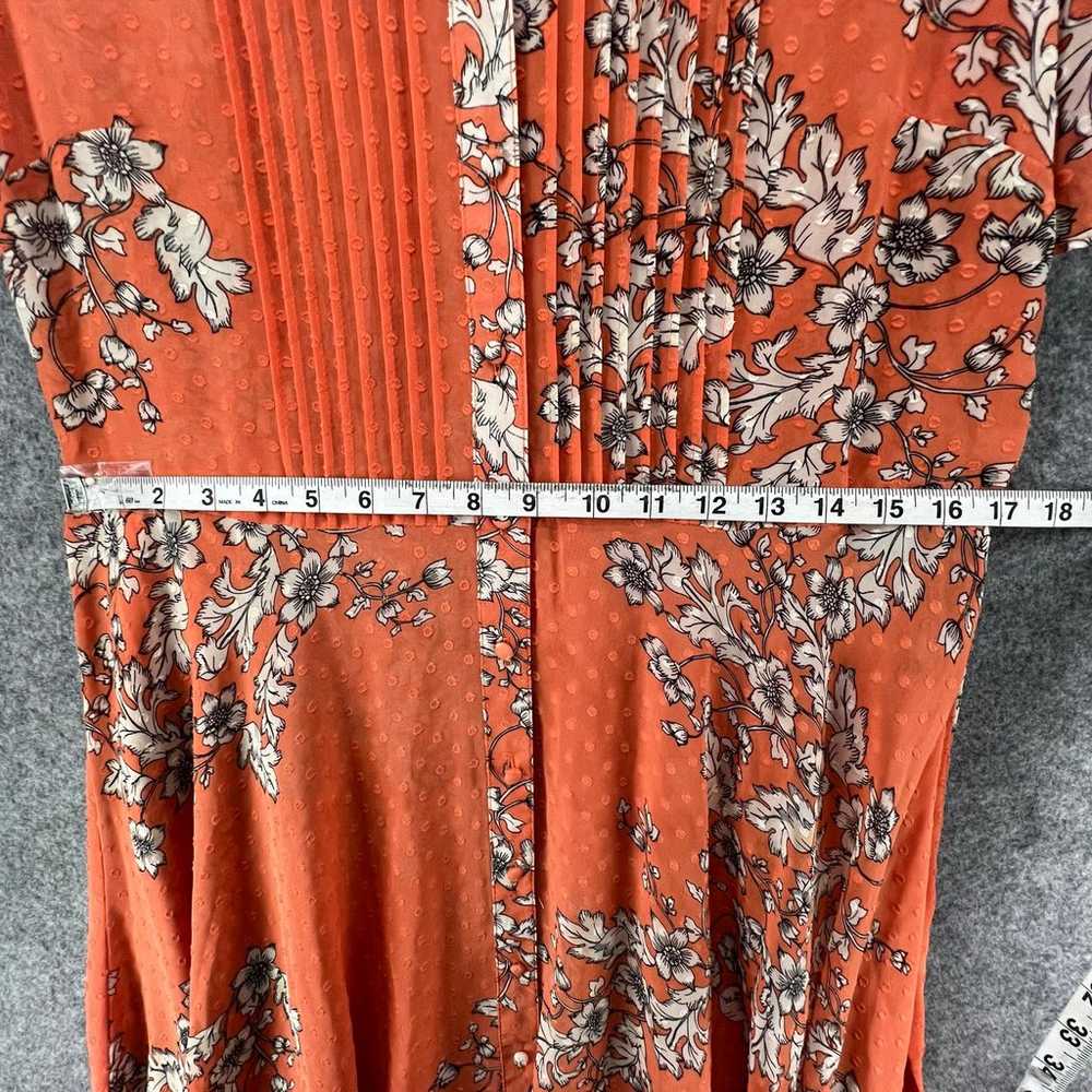 Nanette Lepore Shirt Dress Women 12 Orange Floral… - image 9