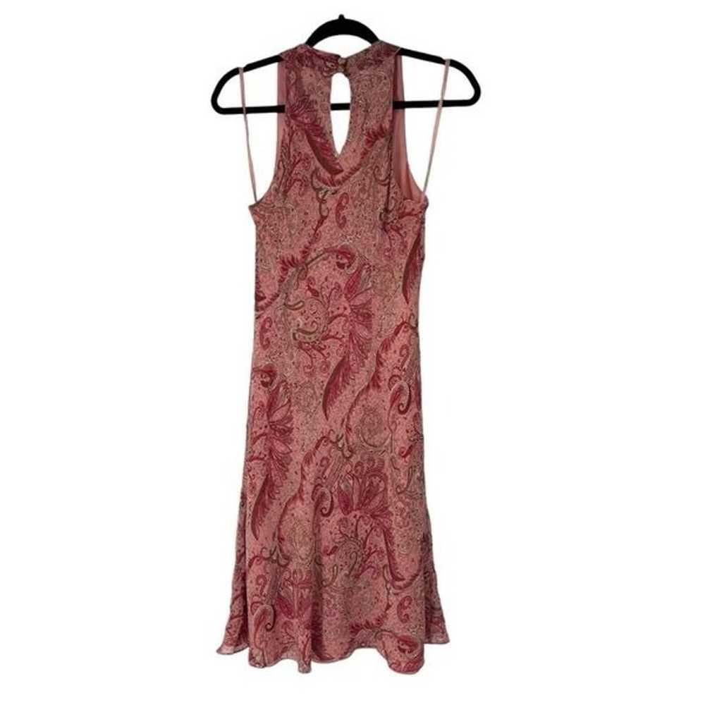 Y2K Ann Taylor Pink Paisley Halter Silk Babydoll … - image 1